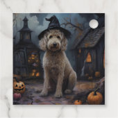 Goldendoodle Pompoenen Halloween Griezelen Bedankjes Labels (Achterkant)