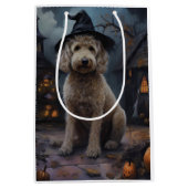 Goldendoodle Pompoenen Halloween Griezelen Medium Cadeauzakje (Voorkant)