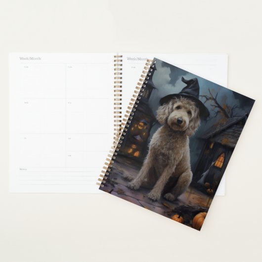 Goldendoodle Pompoenen Halloween Griezelen Planner (Display)