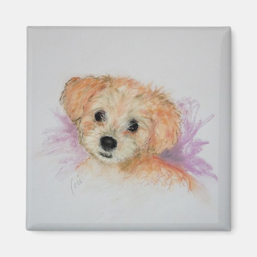 Goldendoodle Puppy Dog Art Magnet (Voorkant)
