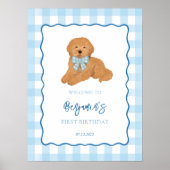 Goldendoodle Puppy Dog Birthday Party Welcome Poster (Voorkant)