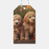 Goldendoodle Puppy Herfst Delight Pompoen Cadeaulabel (Achterkant)