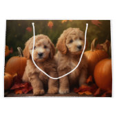 Goldendoodle Puppy Herfst Delight Pompoen Groot Cadeauzakje (Voorkant)