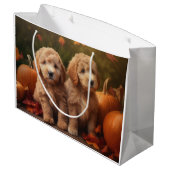 Goldendoodle Puppy Herfst Delight Pompoen Groot Cadeauzakje (Achterkant Gekanteld)