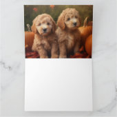 Goldendoodle Puppy Herfst Delight Pompoen Kaart (Binnen)