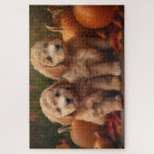 Goldendoodle Puppy Herfst Delight Pompoen Legpuzzel (Verticaal)