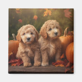 Goldendoodle Puppy Herfst Delight Pompoen Magneet (Voorkant)