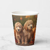 Goldendoodle Puppy Herfst Delight Pompoen Papieren Bekers (Voorkant)