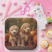 Goldendoodle Puppy Herfst Delight Pompoen Papieren Bordje (Feest)