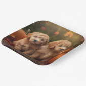 Goldendoodle Puppy Herfst Delight Pompoen Papieren Bordje (Gebogen)
