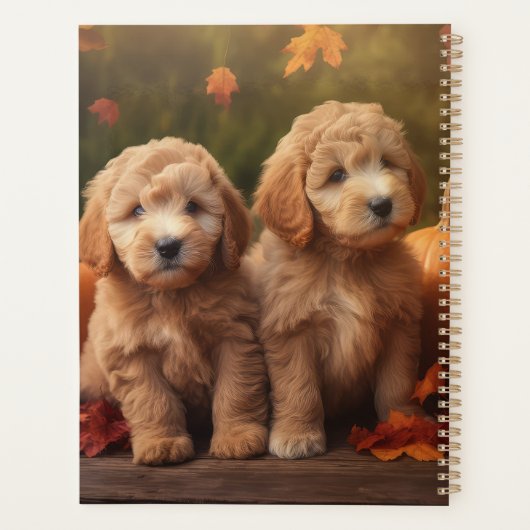 Goldendoodle Puppy Herfst Delight Pompoen Planner (Achterkant)
