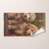 Goldendoodle Puppy Herfst Genot Pompoen Bad Handdoek (Handdoek)