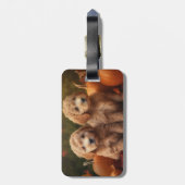 Goldendoodle Puppy Herfst Plezier Pompoen Bagagelabel (Achterkant verticaal)
