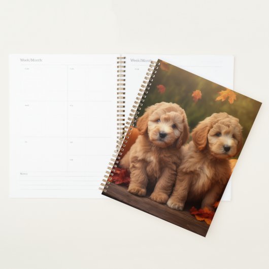 Goldendoodle Puppy Herfst Plezier Pompoen Planner (Display)
