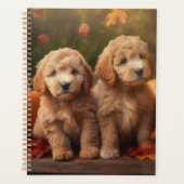 Goldendoodle Puppy Herfst Plezier Pompoen Planner (Voorkant)