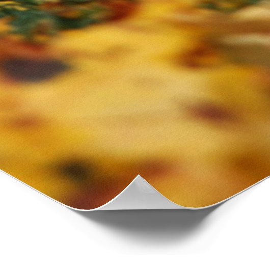 Goldendoodle Puppy In Fall Leaves Poster (Hoek)