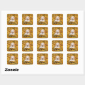 Goldendoodle Puppy In Fall Leaves Vierkante Sticker (Vel)