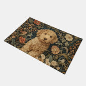 Goldendoodle Puppy in William Morris Style Garden Deurmat (Schuin)