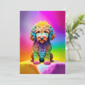 Goldendoodle Puppy Kinderverjaardagsfeestje Kaart (Staand voorkant)