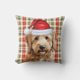 Goldendoodle Red Green Holiday Plaid Christmas Kussen