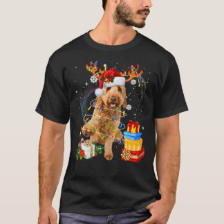Goldendoodle Reindeer Santa Christmas Funny Dog Pa T-shirt