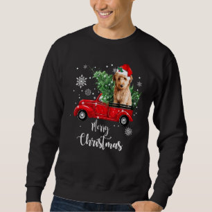 Goldendoodle Ride Red Truck Kerstmis Pajama Trui