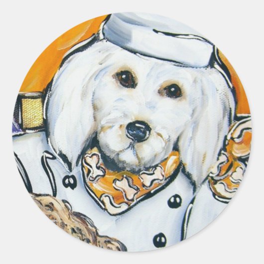 Goldendoodle Ronde Sticker (Voorkant)