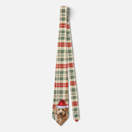 Goldendoodle Rood Groen Plaid Vakantie Kerstmis Stropdas