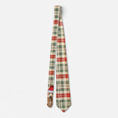 Goldendoodle Rood Groen Plaid Vakantie Kerstmis Stropdas (Achterkant)