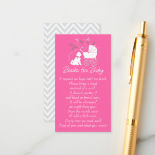 Goldendoodle Roze Baby shower Boeken voor Baby Informatiekaartje