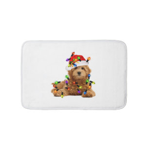 Goldendoodle Santa Dog Badmat