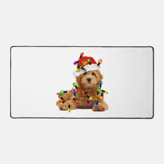 Goldendoodle Santa Dog Bureaumat (Voorkant)