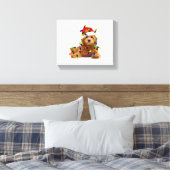 Goldendoodle Santa Dog Canvas Afdruk (Insitu (Slaapkamer))