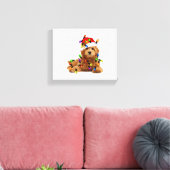 Goldendoodle Santa Dog Canvas Afdruk (Insitu (Woonkamer))