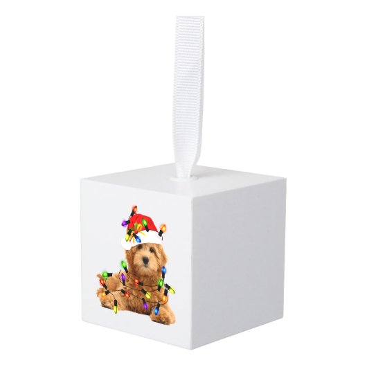 Goldendoodle Santa Dog Decoratie (Voorkant hoekig)