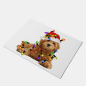 Goldendoodle Santa Dog Deurmat (Schuin)