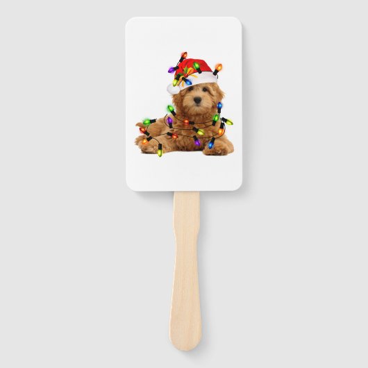 Goldendoodle Santa Dog Handwaaier (Voorkant)