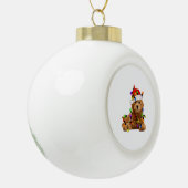 Goldendoodle Santa Dog Keramische Bal Ornament (Links)