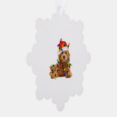 Goldendoodle Santa Dog Ornament Kaart (Rechts)