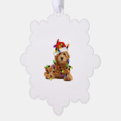 Goldendoodle Santa Dog Ornament Kaart (Links)