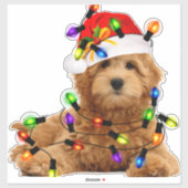 Goldendoodle Santa Dog Sticker (Vel)