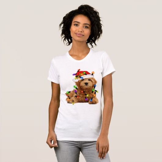 Goldendoodle Santa Dog T-shirt (Voorkant volledig)