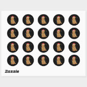 Goldendoodle Santa Fairy Lights Pyjama Ronde Sticker (Vel)