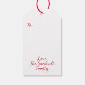 Goldendoodle Santa Gift Label, aangepaste kersthon Cadeaulabel (Achterkant)