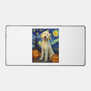Goldendoodle Schattige Hond Halloween Jack O Lante Bureaumat