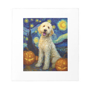 Goldendoodle Schattige Hond Halloween Jack O Lante Notitieblok