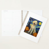 Goldendoodle Schattige Hond Halloween Jack O Lante Planner (Display)