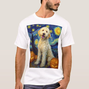 Goldendoodle Schattige Hond Halloween Jack O Lante T-shirt