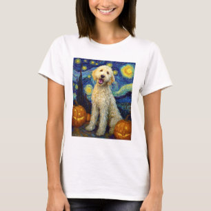 Goldendoodle Schattige Hond Halloween Jack O Lante T-shirt