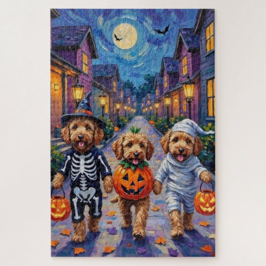 Goldendoodle Snoep vragen Halloween Kostuums Legpuzzel (Verticaal)